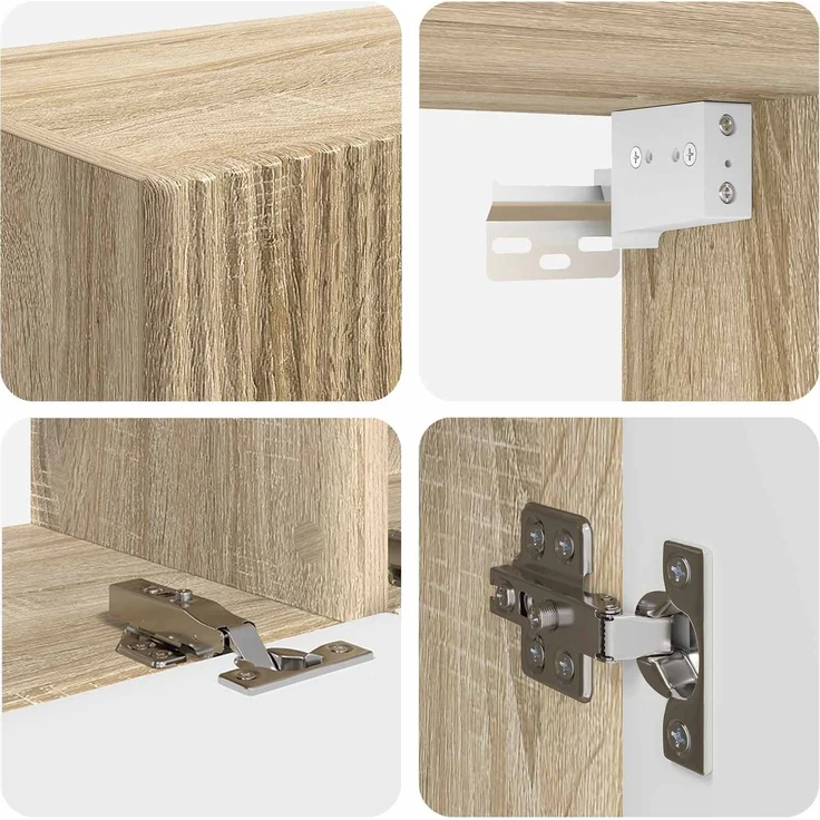 vidaXL TV-Schrankset Wandmontiert 4 pcs Sonoma-Eiche Holzwerkstoff 3409035 – Bild 11