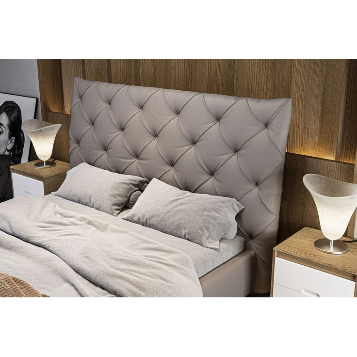 KAWOLA Bett ANNY Polsterbett Leder grau 160x200cm – Bild 4