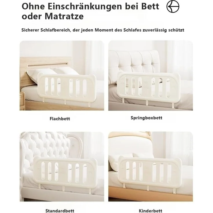habeig Babybett Bettgitter Babygitter 120x47cm Rausfallschutz extrem stabil, 120 cm breit – Bild 7