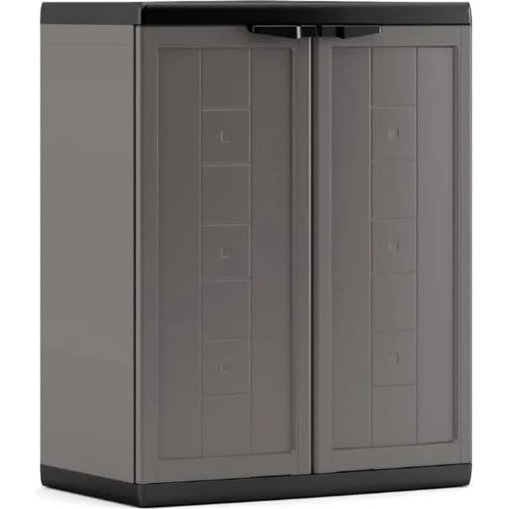 Kis Kunststoffschrank "Jolly" niedrig, dunkelgrau/schwarz