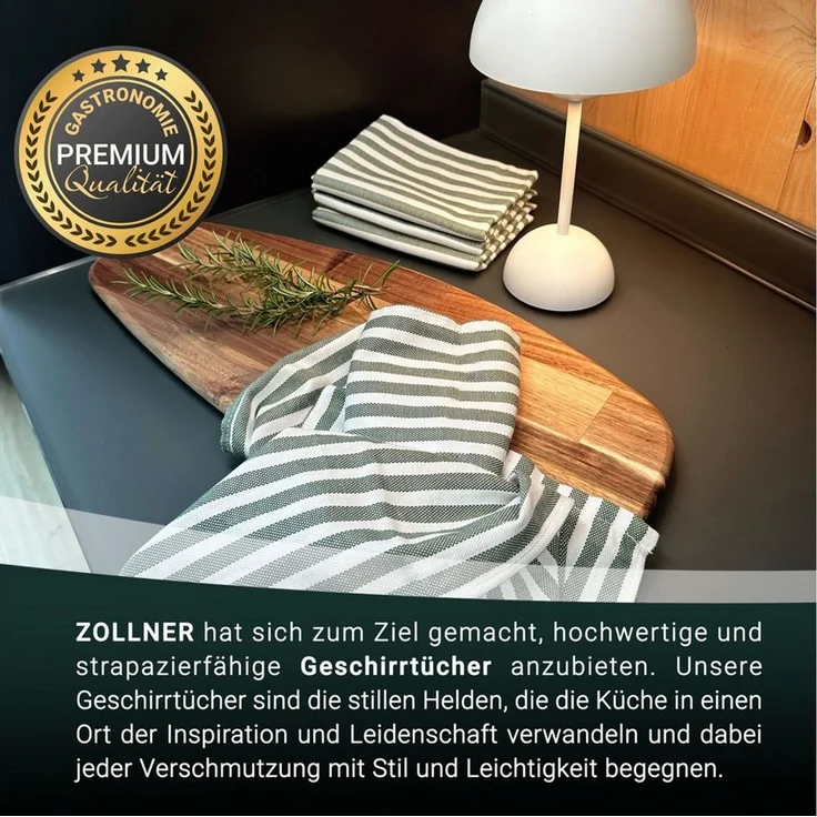 ZOLLNER Geschirrtuch, (Spar-Set, 5-tlg), 50 x 70 cm, 100% Baumwolle, vom Hotelwäschespezialisten – Bild 3
