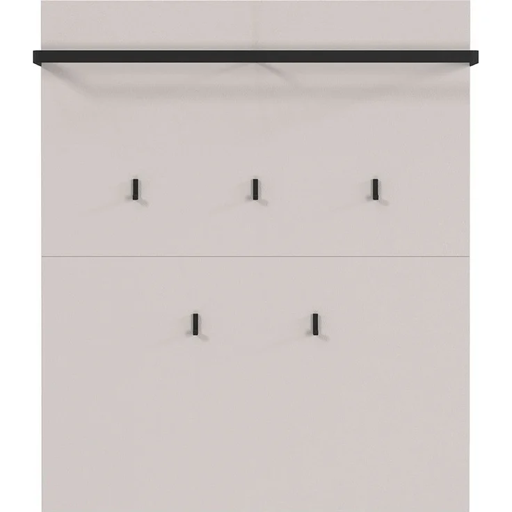 Garerobenpaneel Luna / GW-Lomena, Holzwerkstoff, Grau, 92 x 110 x 18 cm – Bild 2