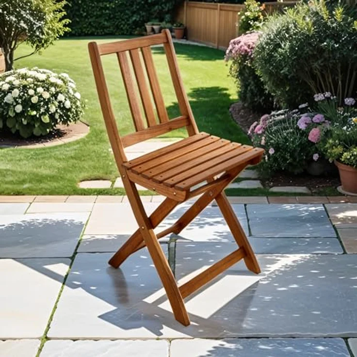 SAM 2er Set Gartenstuhl Blossom | Akazienholz massiv & geölt | klappbarer Balkonstuhl für Garten & Terrasse | pflegeleichter Klappstuhl – Bild 3