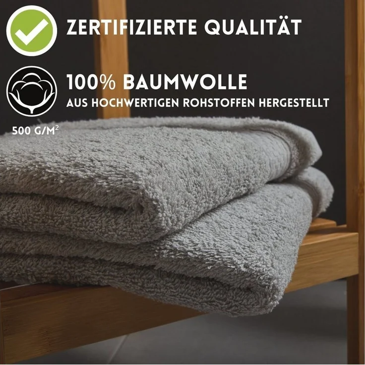 Hometex Premium Textiles Handtuch in Premium Qualität 500 g/m², Feinster Frottier-Stoff 100% Baumwolle, 2x Duschtuch + 4x Handtuch, Kuschelig weich, saugfähig, Extra schwere, flauschige Hotel-Qualität – Bild 2