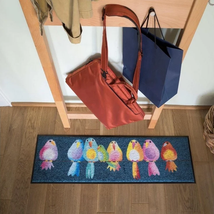 Salonloewe Läufer Läufer klein 30x100 Rainbow Birds blau, Läufer klein, Höhe: 300 mm – Bild 1