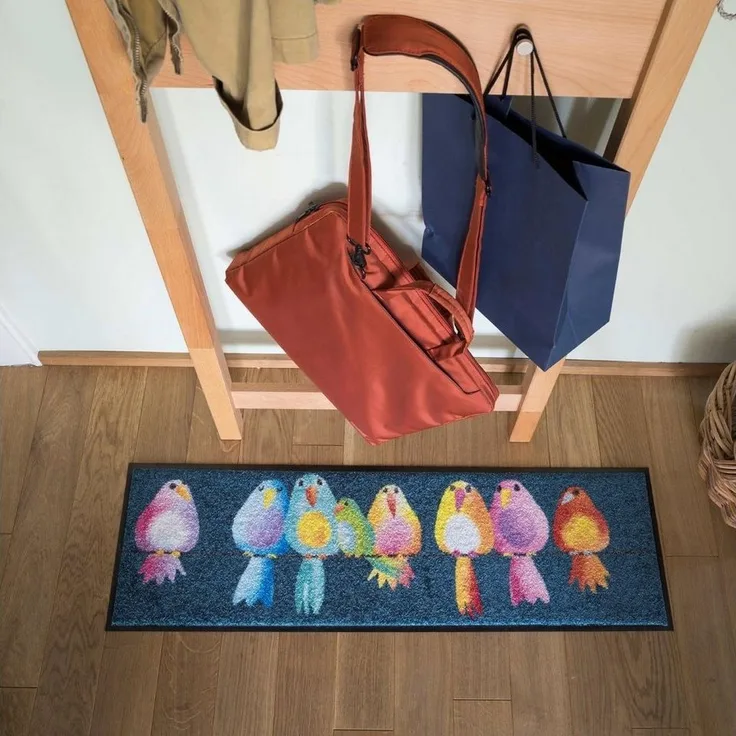 Salonloewe Läufer Läufer klein 30x100 Rainbow Birds blau, Läufer klein, Höhe: 300 mm