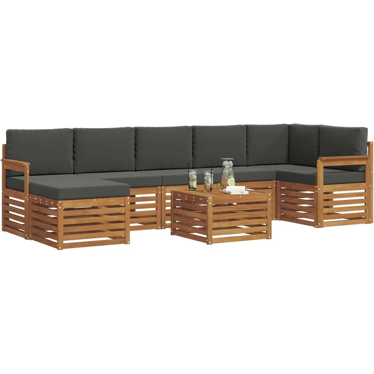 vidaXL Outdoor-Sofagarnitur 8 stk. 8-Sitzer Natur und Anthrazit 3375197 – Bild 3