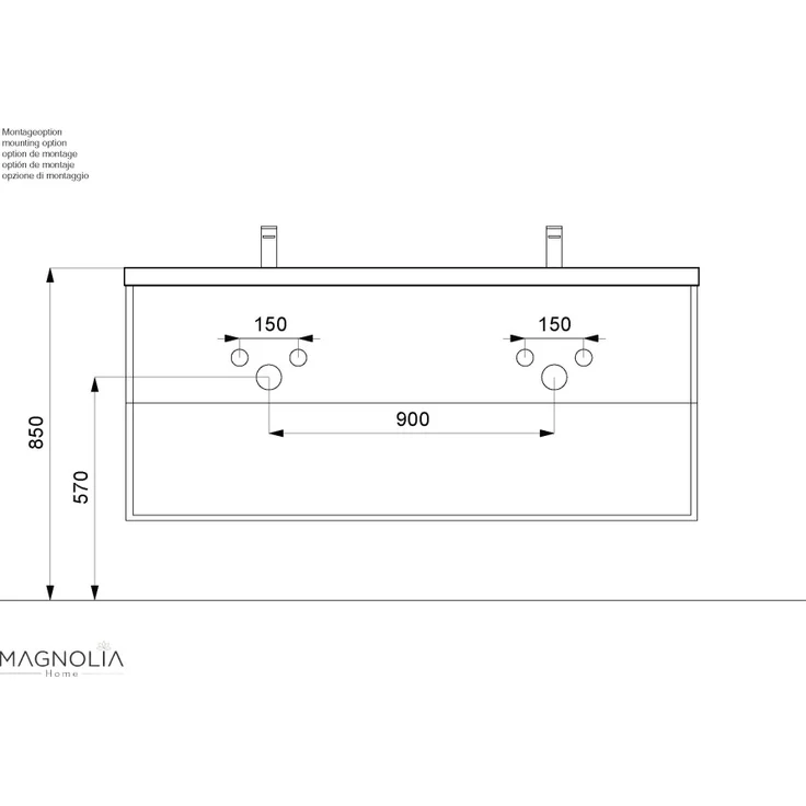Badmöbel Roma XL SoftClose beton : Beton – Bild 9