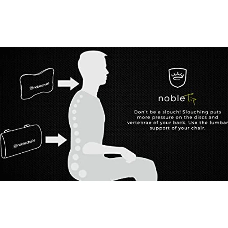 noblechairs Kissen-Set EPIC/ICON/HERO, Ergonomisches Nacken- und Lendenkissen, schwarz/schwarz – Bild 9