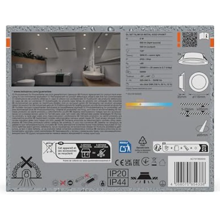 Osram Essential LED Einbaustrahler IP44 Dim 120mm 8W – Bild 4
