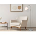 Kleine Stehleuchte TOMMY mit Flexarm & Stoffschirm Weiß, Höhe 130cm