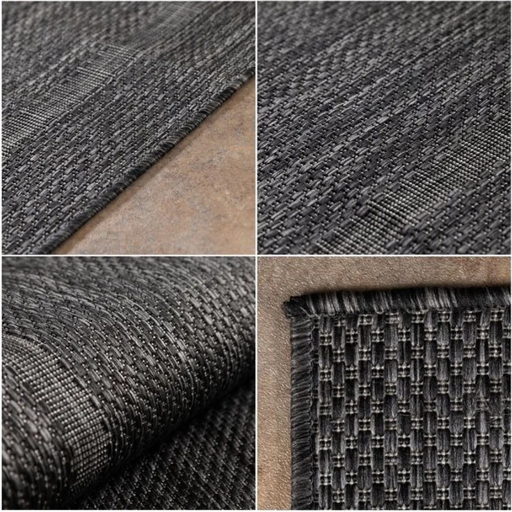 Carpettex Outdoorteppich Unicolor - Einfarbig, Rund, Höhe: 5 mm, Teppich Wetterfest Balkon Küchenteppich Flachgewebe Sisaloptik – Bild 4