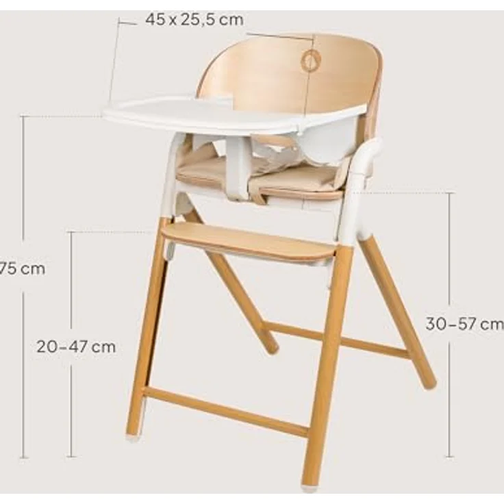 lionelo Hochstuhl CELIA (3-in-1-Hochstuhl Komplettset), 3in1/Einhandverstellung/Kunstleder/Tablett/Babyset enthalten – Bild 11