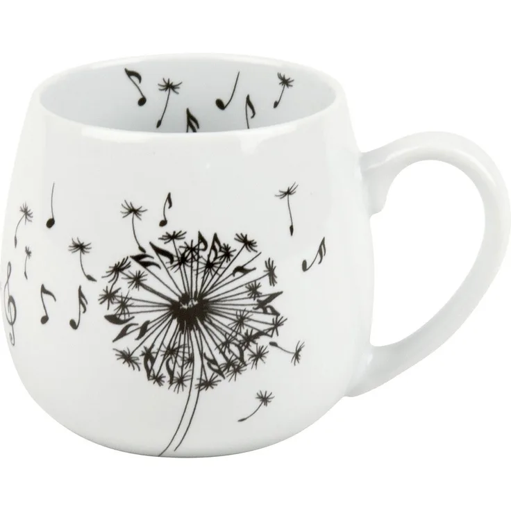 KÖNITZ 1111431775 Kuschelbecher 400 ml Music Dandelion, Porzellan / Löwenzahn Becher