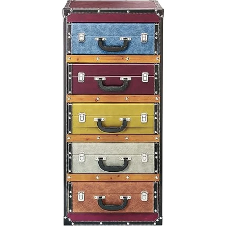 Kobolo Regal Kommode in Kofferoptik -Bunt- 5 Fächer – Bild 1