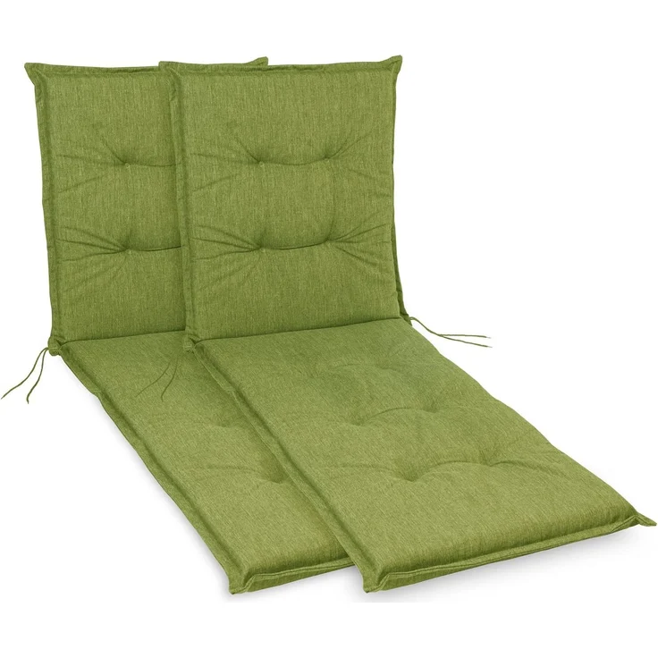 sunnypillow Liegenauflage Polsterauflagen für Gartenliege 190 x 60 x 9cm, 2 Stück Grün – Bild 1
