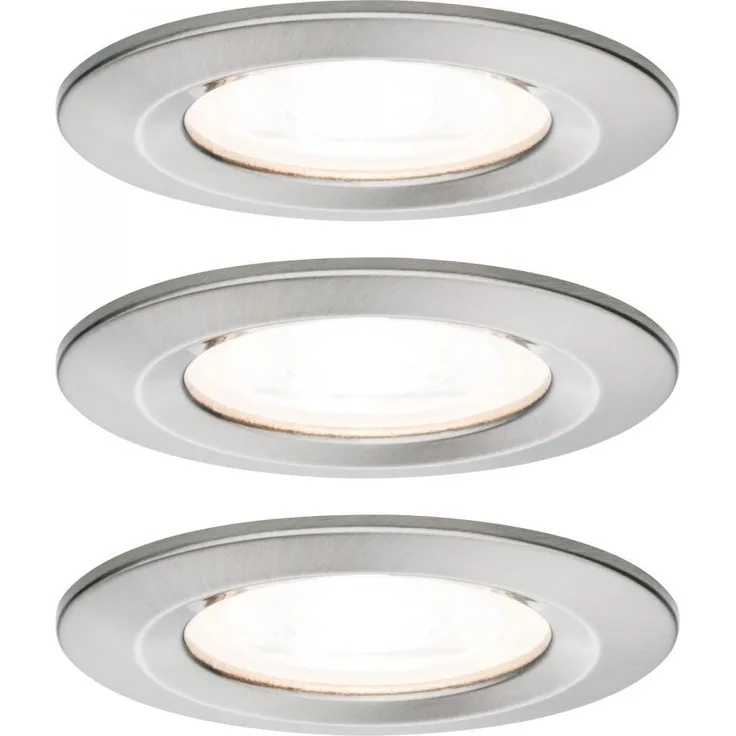Paulmann No. 93440 LED Einbauleuchte Nova rund 6,5W GU10 Eisen 3er-Set starr IP44