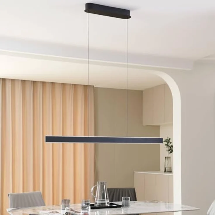 LUCANDE LED-Hängeleuchte Philine, 121 cm, dimmbar in drei Stufen, schwarz Eisen – Bild 3