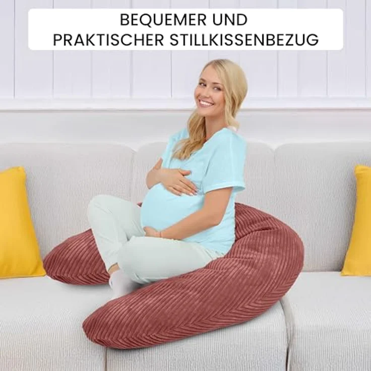Amilian Stillkissenbezug 170 cm - Kissenbezug für Schwangerschaftskissen, Seitenschläferkissen, weicher und pflegeleichter Bezug - ideal als Ersatzbezug – Bild 3