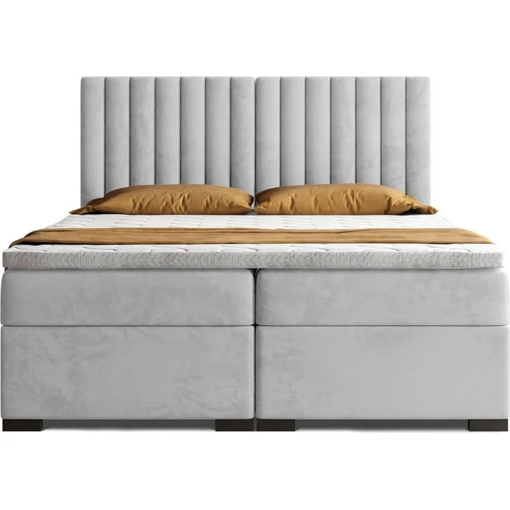 Beautysofa Boxspringbett ERIC mit Bettkasten (mit hohem Schlafkomfort, Premium Polsterbett in 6 angesagten Farben), Doppelbett mit integrierter Federkernmatratze & Topper GRATIS – Bild 2
