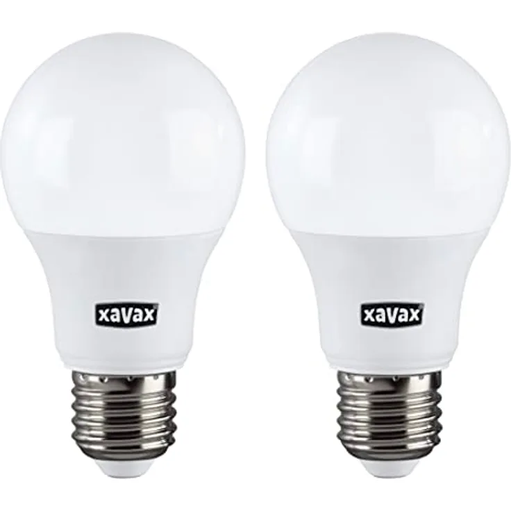 Xavax LED Lampe Tropfen E27, 806 lm, ersetzt 60 W, warmweiß, 2 Stück