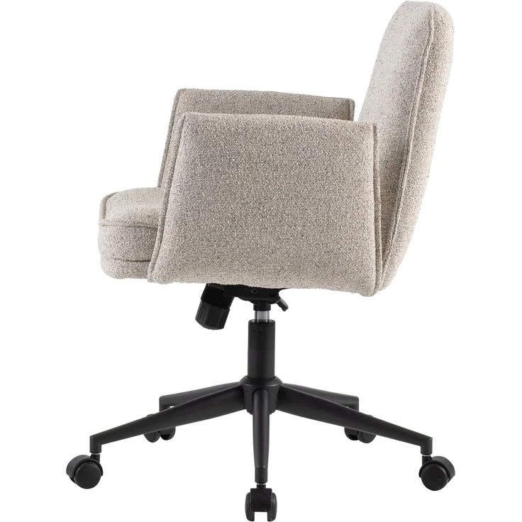 Venda 'HERMINE' Bürodrehstuhl, Webstoff creme, 63 x 95.5 x 65.5 cm, mit Wippfunktion, 140 kg belastbar – Bild 8