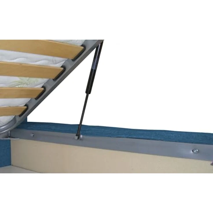 Talamo Italia - Cornelia Doppelbett, Bettkasten mit Stoffbezug, 100 % Made in Italy, Öffnung vorne, geeignet für Matratzen 160 x 190 cm, Blau – Bild 5