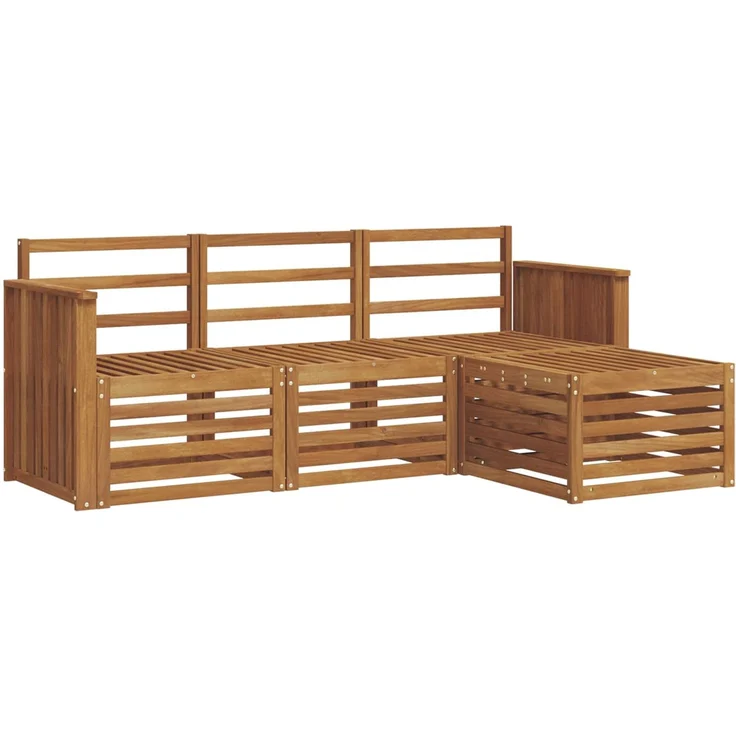 vidaXL Outdoor-Sofagarnitur 4 stk. 4-Sitzer Natur Massivholz Akazie 3374604 – Bild 2