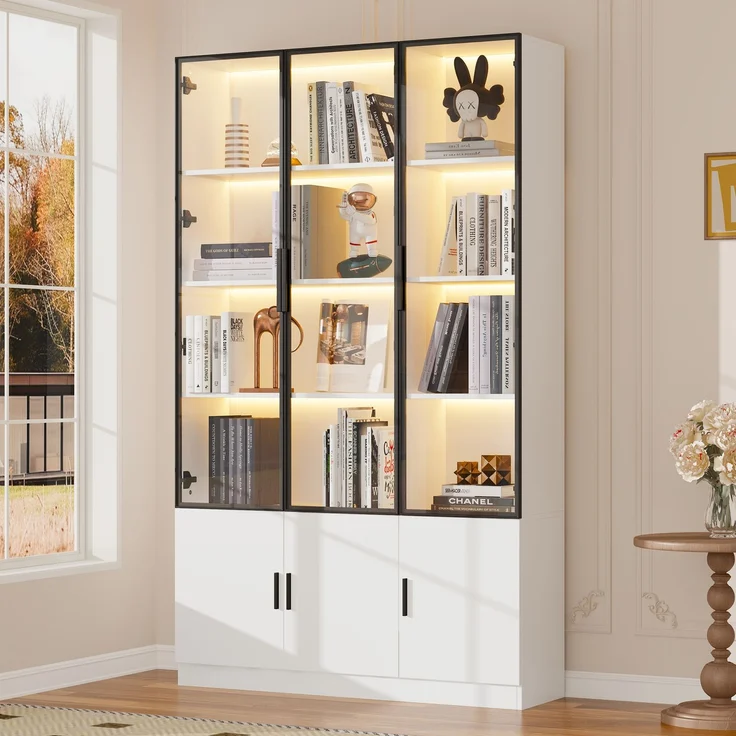 ZUBALIYA Schrank mit LED-Beleuchtung in Weiß, ideale Lösung für kleine Räume, robuste Verarbeitung, langlebige Materialien, einfache Selbstmontage, mit verständlicher Aufbauanleitung, si. (Modell 3) – Bild 17