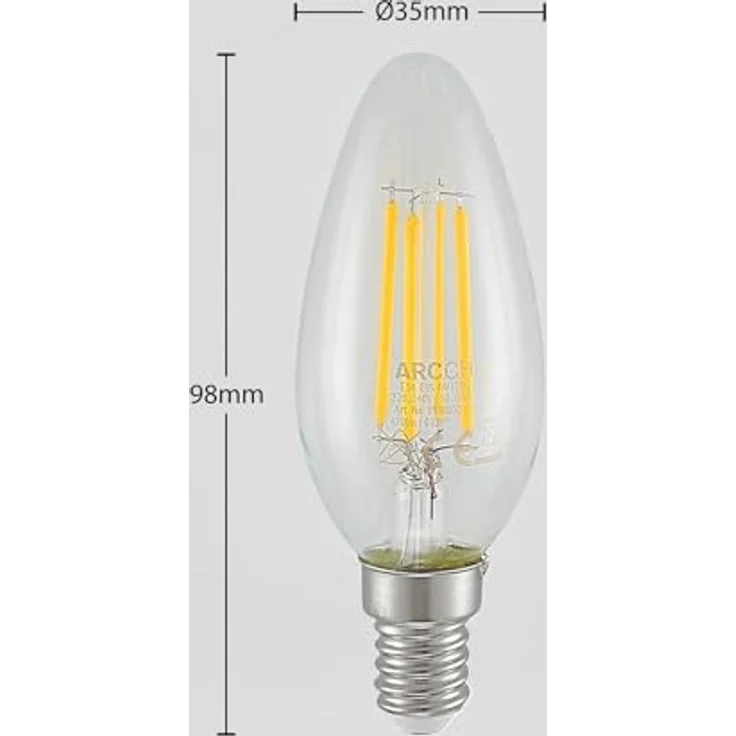 Arcchio LED E14 Filamentlampe 4W dimmbar aus Glas - Energiesparende Leuchte für gemütliche Atmosphäre – Bild 2