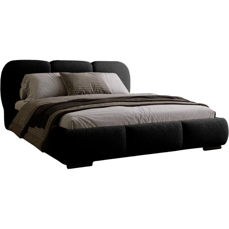 Compleo Polsterbett Wolkenbett, abgerundete Formen, Bouclé-Stoff, verschiedene Farben, TOPSELLER Stauraumbett MADE IN EU