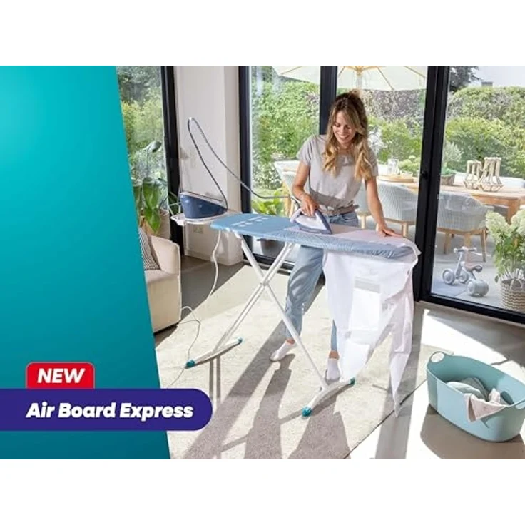 Leifheit Bügelbrett Bügeltisch AirBoard Express M Solid, Bügelfläche 38.0x120.0 cm, Höhenverstellbar, Bügelfläche 120x38 cm, auch für Dampfstationen – Bild 4