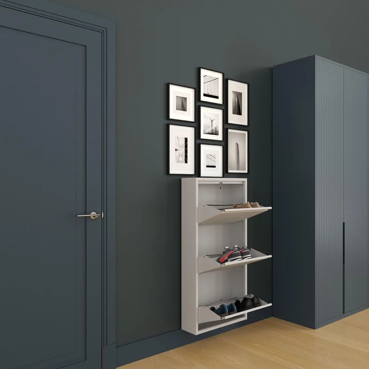 Schuhkipper, Metall 50 x 15 x 103,5 cm, grau RAL 7035 – Bild 9