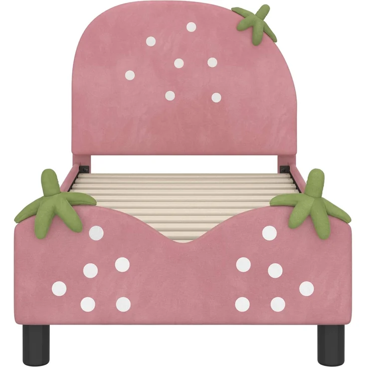 vidaXL Kinderbettgestell mit Kopfteil Rosa 70 x 140 cm Samt 42011074 – Bild 3