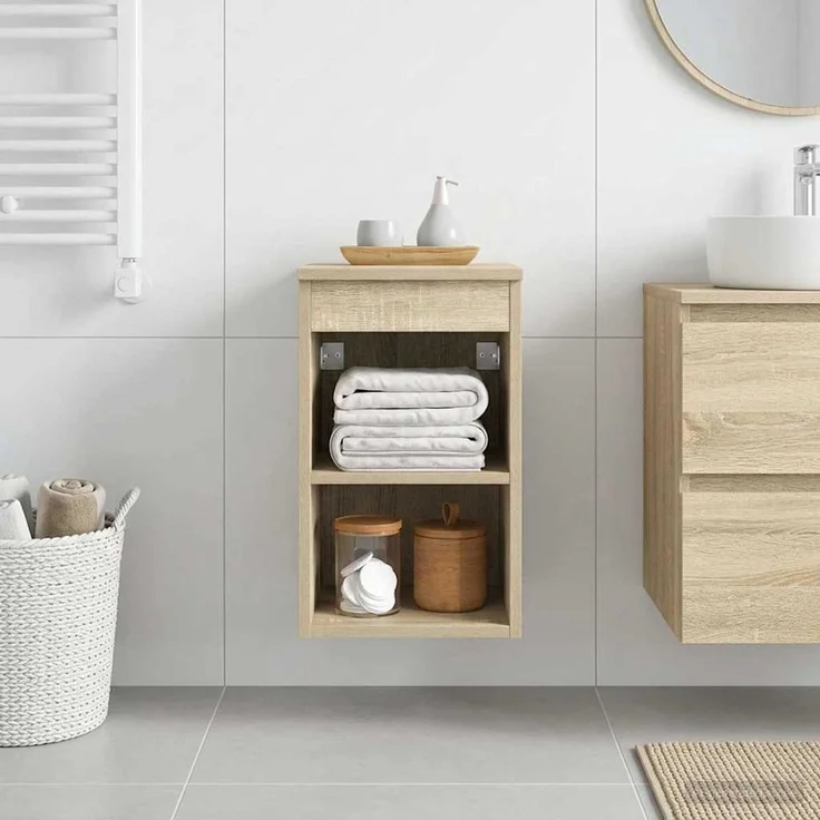 vidaXL Badezimmerschrank Sonoma-Eiche 30 x 44,5 x 50 cm Holzwerkstoff 890352 – Bild 4