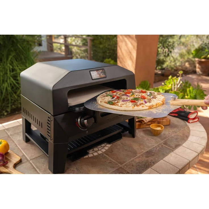 Nexgrill Tischgrill / Pizzaofen "Fortress x4" 4-in-1 mit Plancha und Pizzastein, schwarz,2 Brenner – Bild 5