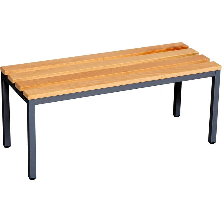 furni24 Sitzbank für Umkleideräume BxHxT: 100 x 42 x 40 cm, Umkleidesitzbank, Umkleidebank, Garderobenbank, Sportbank, Bank mit Echtholz für Fitnessstudio – Bild 6
