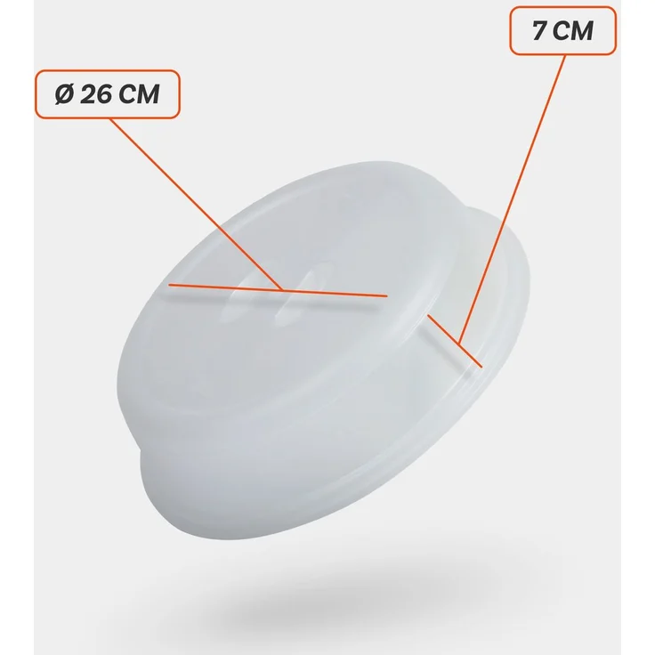 Mikrowellenabdeckung Ø26 x 7cm, Geschirhülle für die Mikrowelle - Mikrowellenhaube, Spritzschutz, Mikrowellendeckel transparent – Bild 2