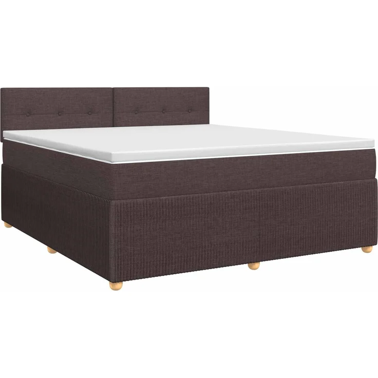 vidaXL Boxspringbett mit Matratze Dunkelbraun 140 x 190 cm Stoff 3451464 – Bild 2