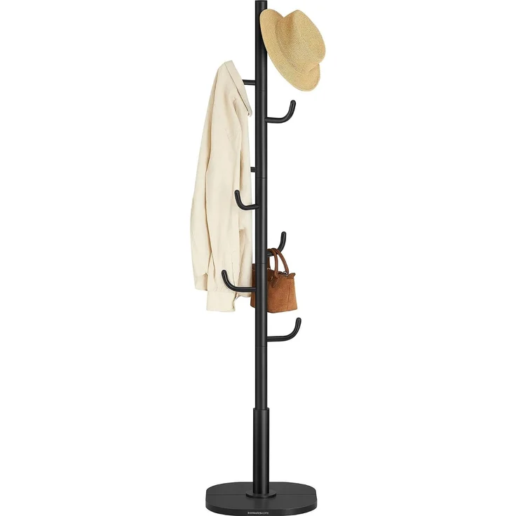 SONGMICS HOME Garderobe in Kaktus-Form, Kleiderständer, freistehende Garderobe, 8 Haken mit nach oben gebogenen Enden, 175,3 cm hoch, für Kleidung, Hüte, Taschen, tintenschwarz – Bild 1