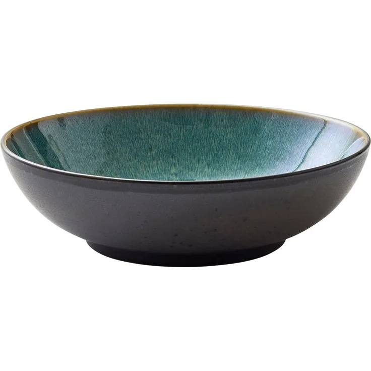 Bitz Salatschüssel Salatbowl black / green 24 cm, Steinzeug, (Schüsseln & Schalen), Salatschüssel 24 cm Steinzeug Schwarz/Grün