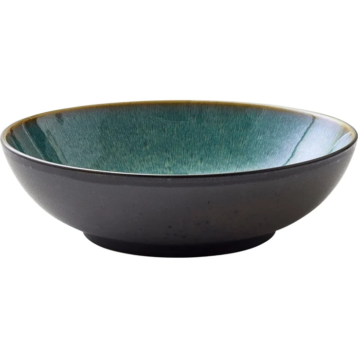 Bitz Salatschüssel Salatbowl black / green 24 cm, Steinzeug, (Schüsseln & Schalen), Salatschüssel 24 cm Steinzeug Schwarz/Grün – Bild 1