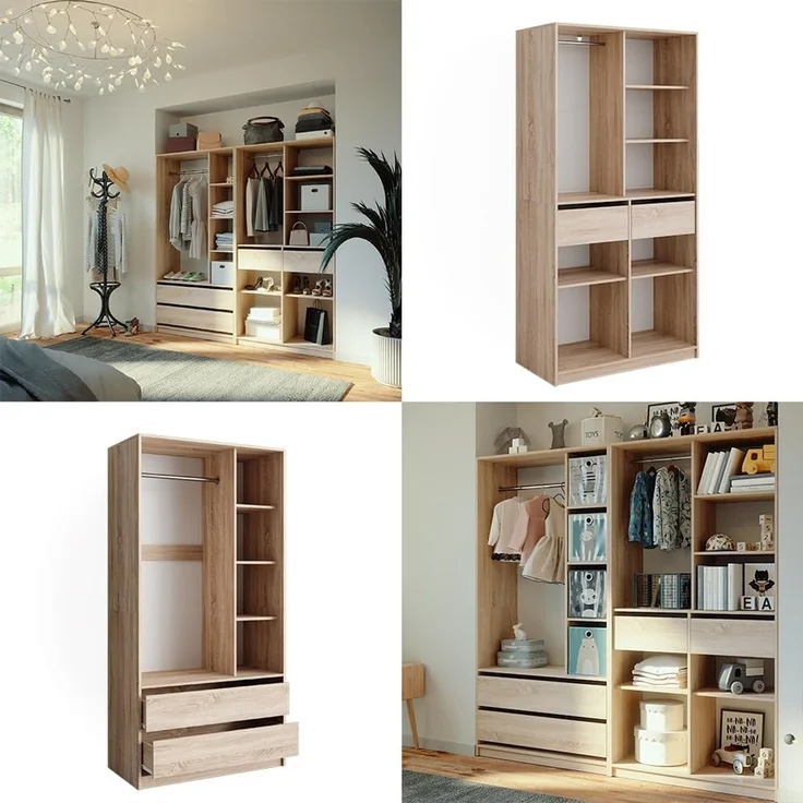 Kleiderschrank Elmo Sonoma 200 x 200 cm 2er Set Vicco – Bild 8