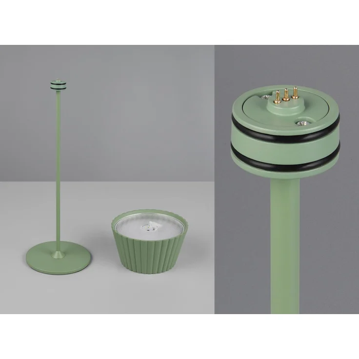 SET: Kleine Akku Stehlampe 123cm & Tischlampe 39cm für Outdoor kabellos Grün – Bild 8