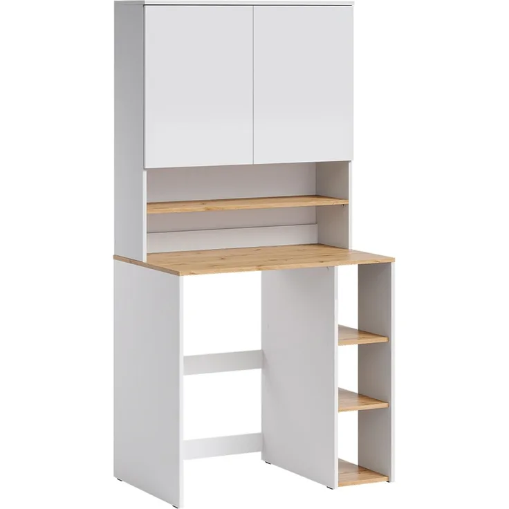 Waschmaschinenschrank Viktor Weiß/Artisan-Eiche 93.6 x 88.2 cm 2 Teile mit Regal Vicco