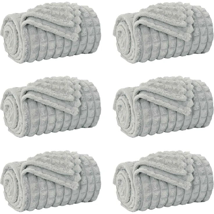 vidaXL Wohndecken 6 stk. Grau 200 x 150 cm 4,5 kg Fleece 42016954 – Bild 2