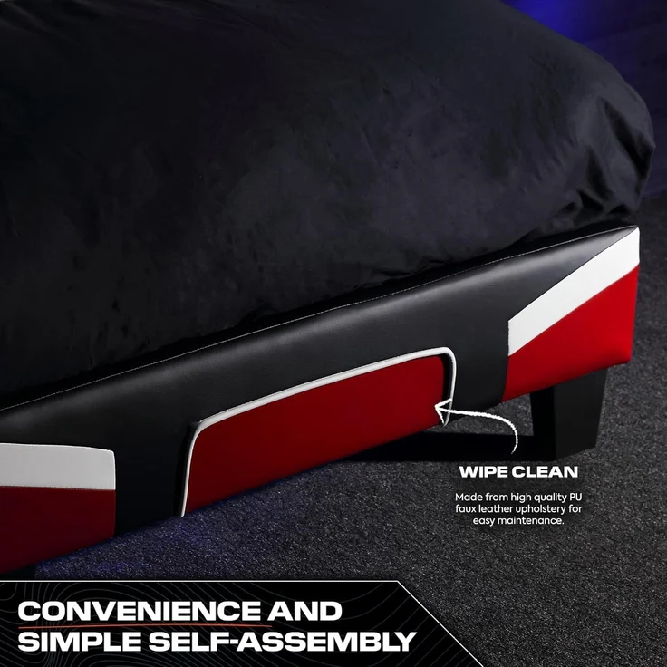 X Rocker Cerberus MKII Gaming-Bett für Kinder & Jugendliche - schwarz/rot/weiß, 90x190 cm – Bild 4