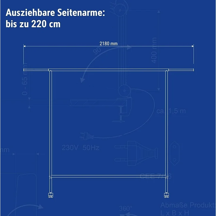 Maul Reihengarderobe Maullimbo Kleiderstange 151cm schwarz – Bild 5