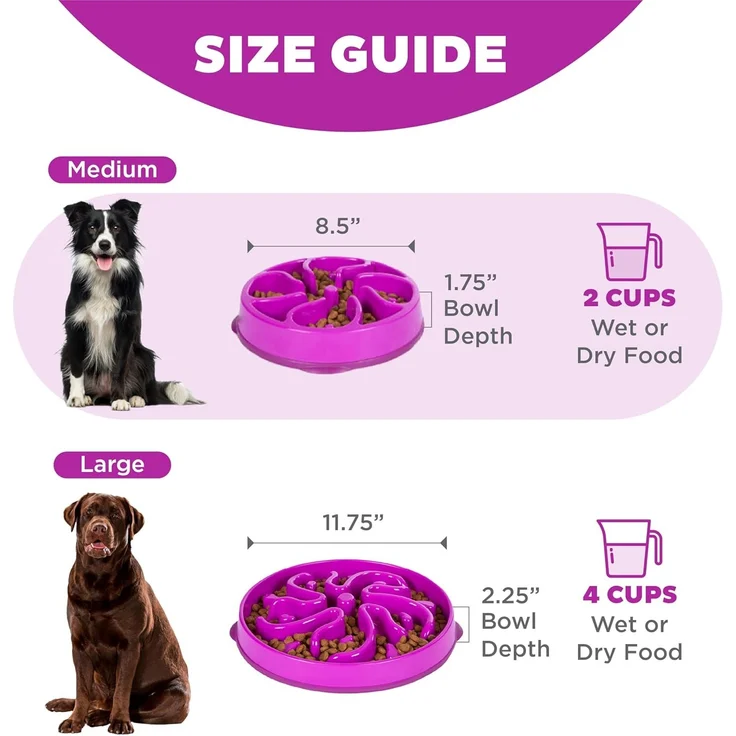 Outward Hound 'Kyjen' Interaktiver Bloat-Stop-Futternapf für Hunde, Größe S, violett – Bild 6