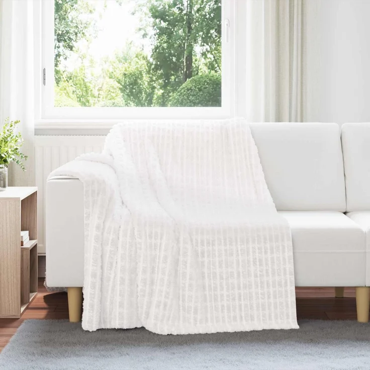 vidaXL Wohndecken 6 stk. Weiß 200 x 150 cm 4,5 kg Fleece 42016966 – Bild 1